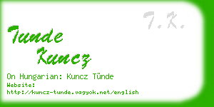 tunde kuncz business card