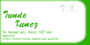 tunde kuncz business card